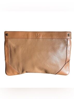 MOFE Lacuna Leather Clutch Bag Soft Classic Tan Minimalist Chic Party Wedding